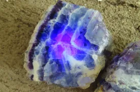 Polished On One Side Watermelon Fluorite x 12 From Uis, Namibia