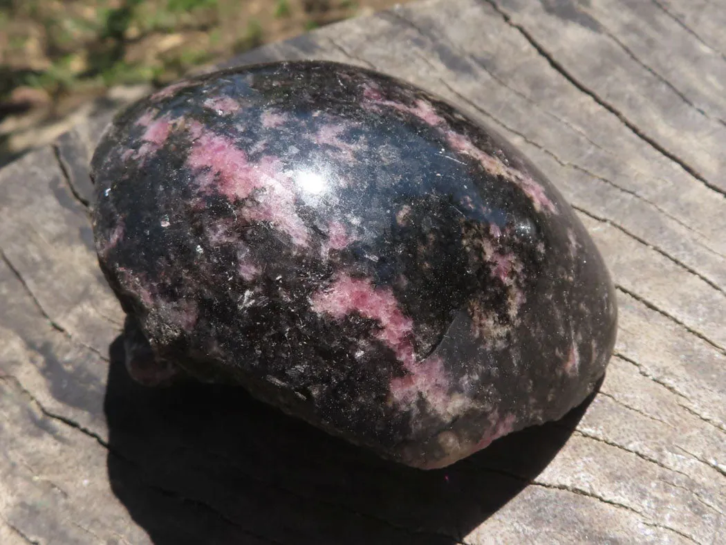 Polished One Natural Pink & Black Rhodonite Free Forms  x 6 From Madagascar