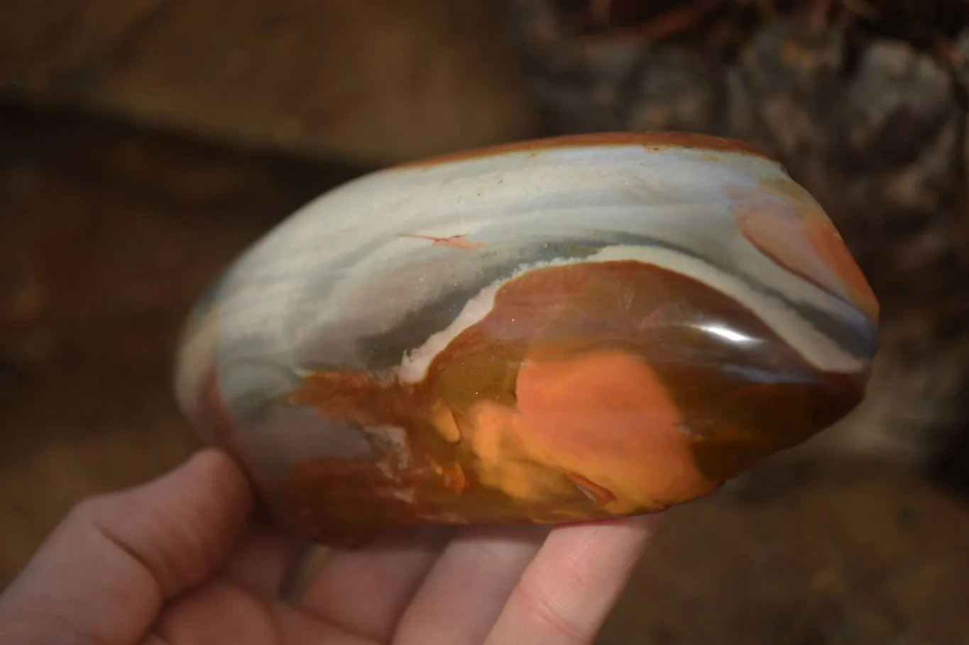 Polished  One Side Polished Polychrome Jasper Nodules  x 3 From Madagascar