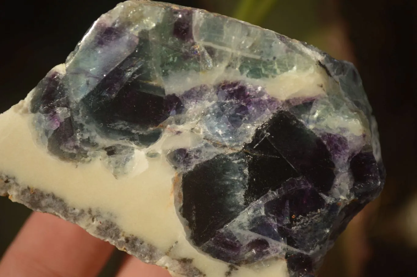 Polished  One Side Polished Watermelon Fluorite Pieces  x 10 From Uis, Namibia