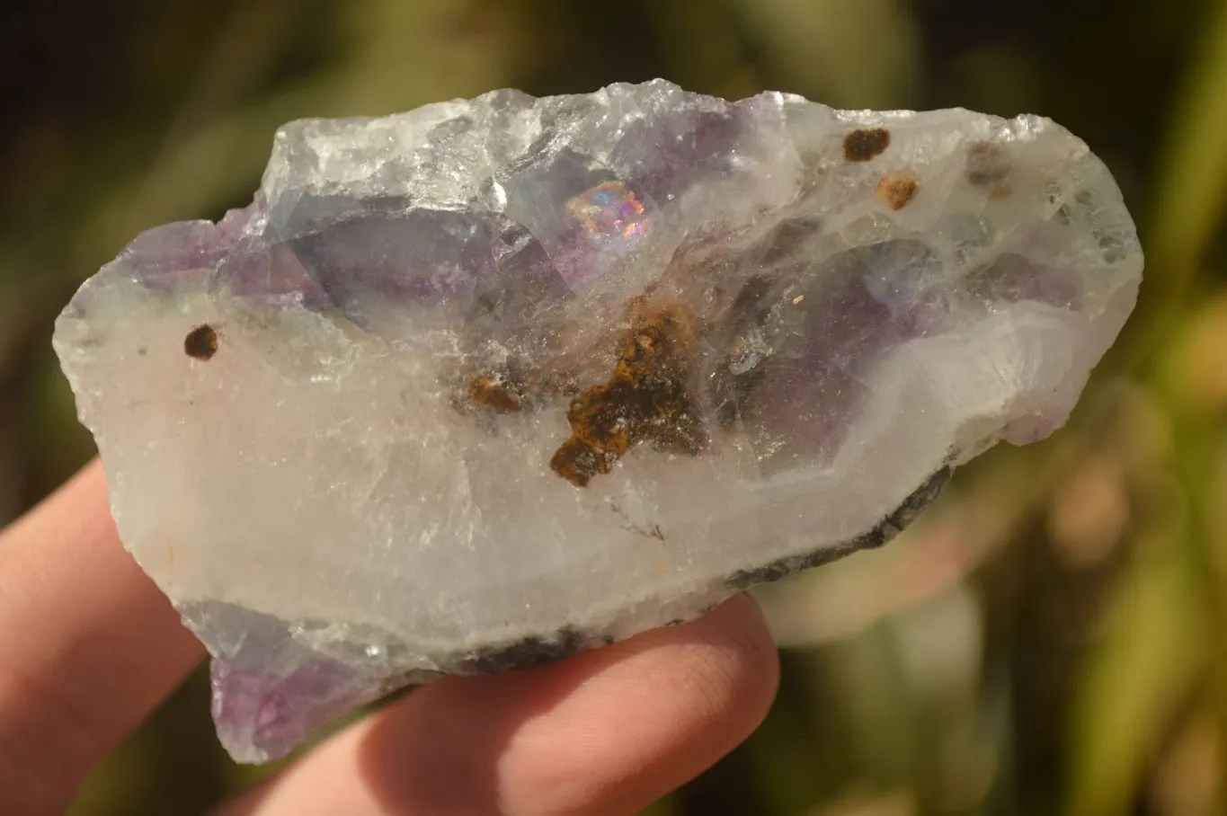 Polished  One Side Polished Watermelon Fluorite Pieces  x 10 From Uis, Namibia