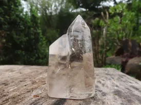 Polished Optic Wispy Smokey Phantom Quartz Points x 12 From Madagascar