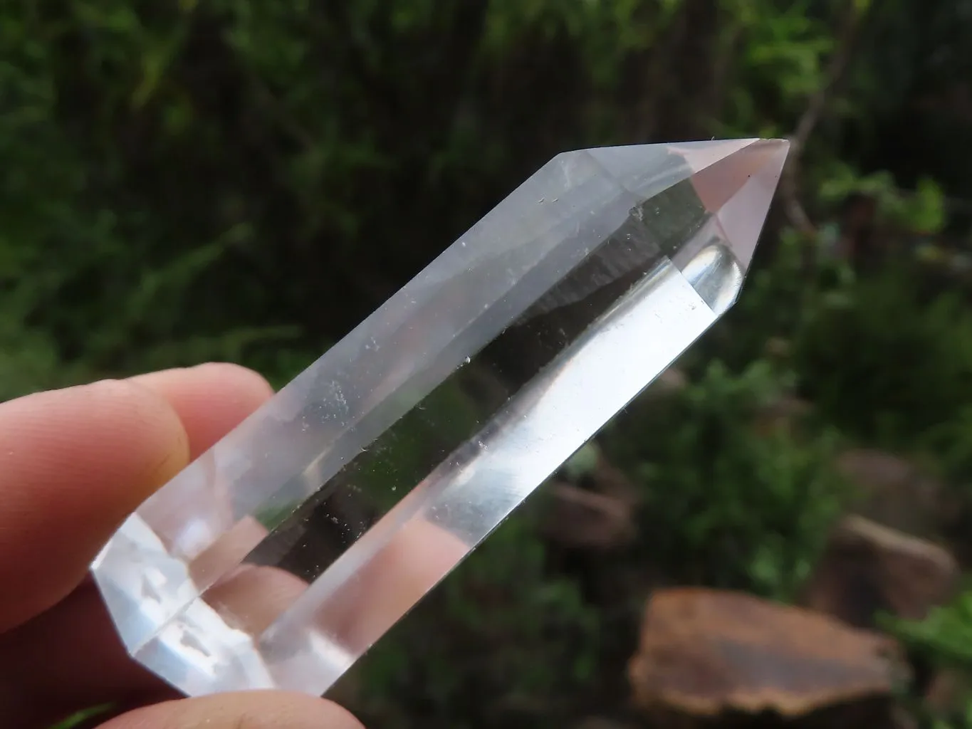 Polished Optic Wispy Smokey Phantom Quartz Points x 12 From Madagascar