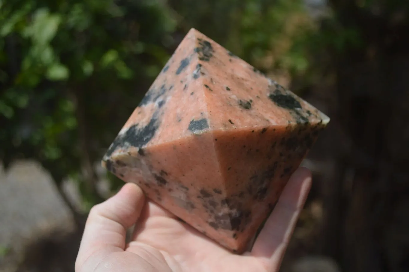 Polished Orange Calcite With Biotite Mica Pyramids x 2 From Madagascar