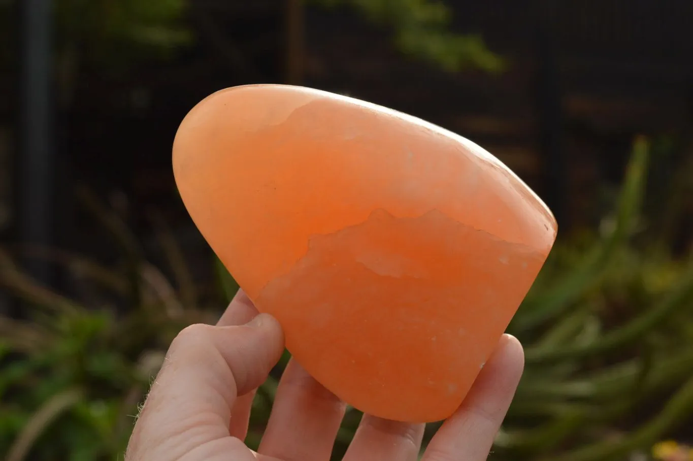 Polished Orange Twist Calcite Standing Free Forms  x 4 From Maevantanana, Madagascar