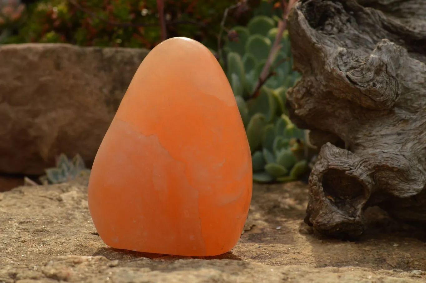 Polished Orange Twist Calcite Standing Free Forms  x 4 From Maevantanana, Madagascar