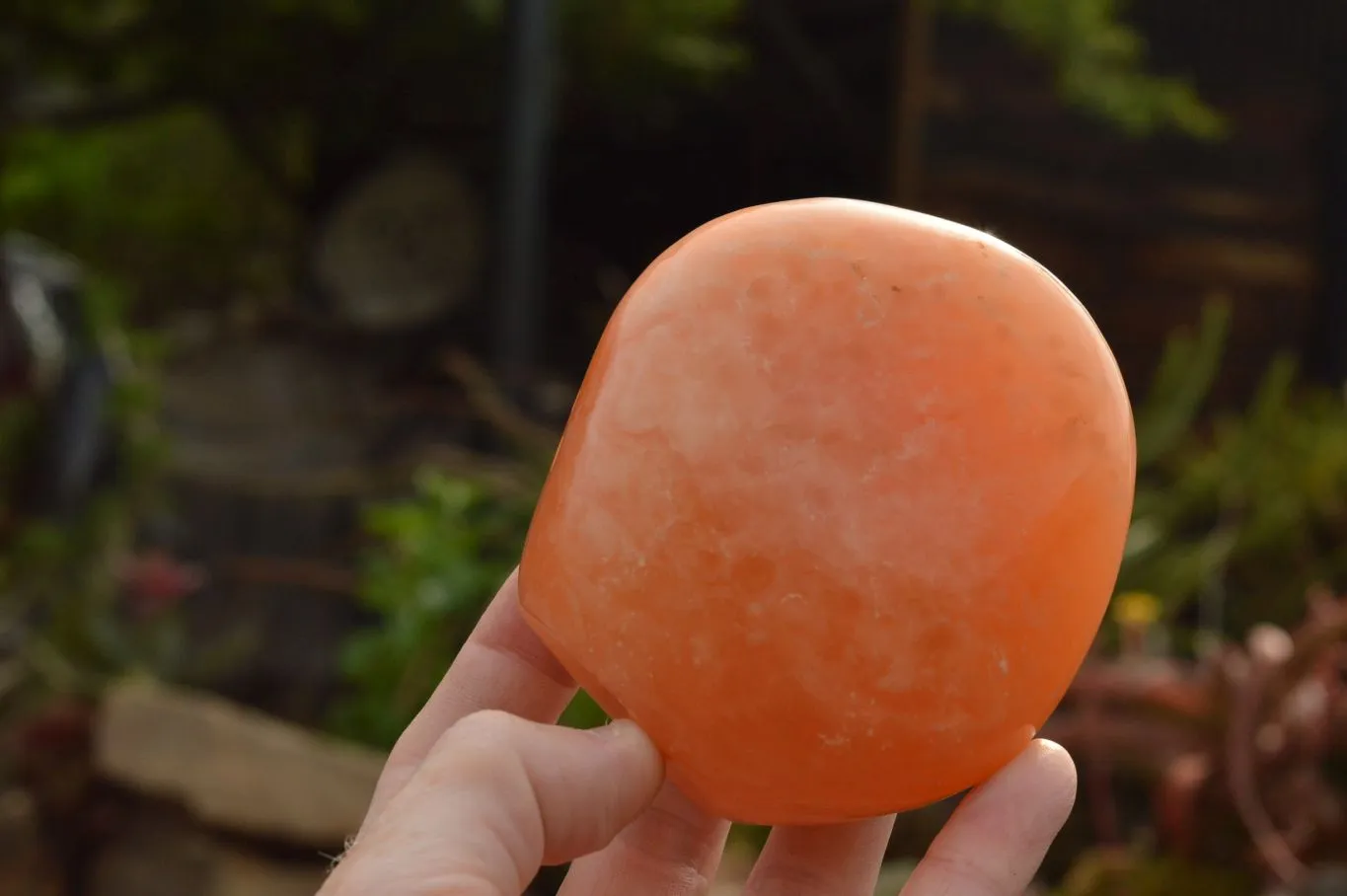 Polished Orange Twist Calcite Standing Free Forms  x 4 From Maevantanana, Madagascar