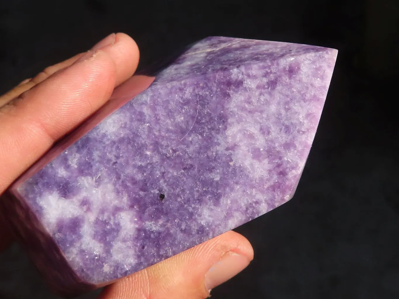 Polished  Pale Lepidolite Standing Free Form Points  x 3 From Zimbabwe