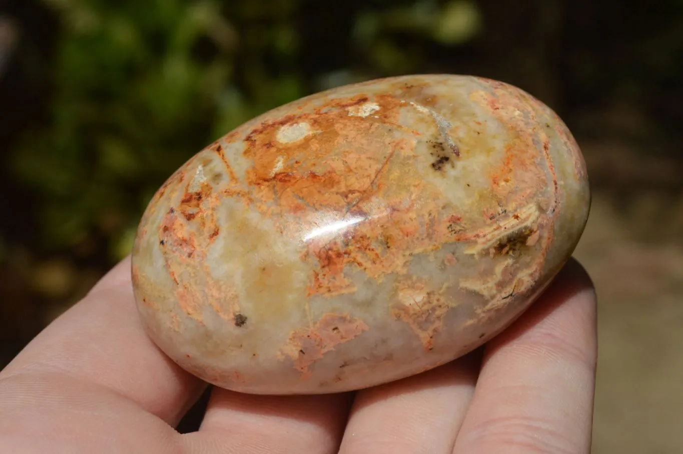 Polished Peachy Runestone Feldspar Gallets x 12 From Kings Ranch, Zimbabwe