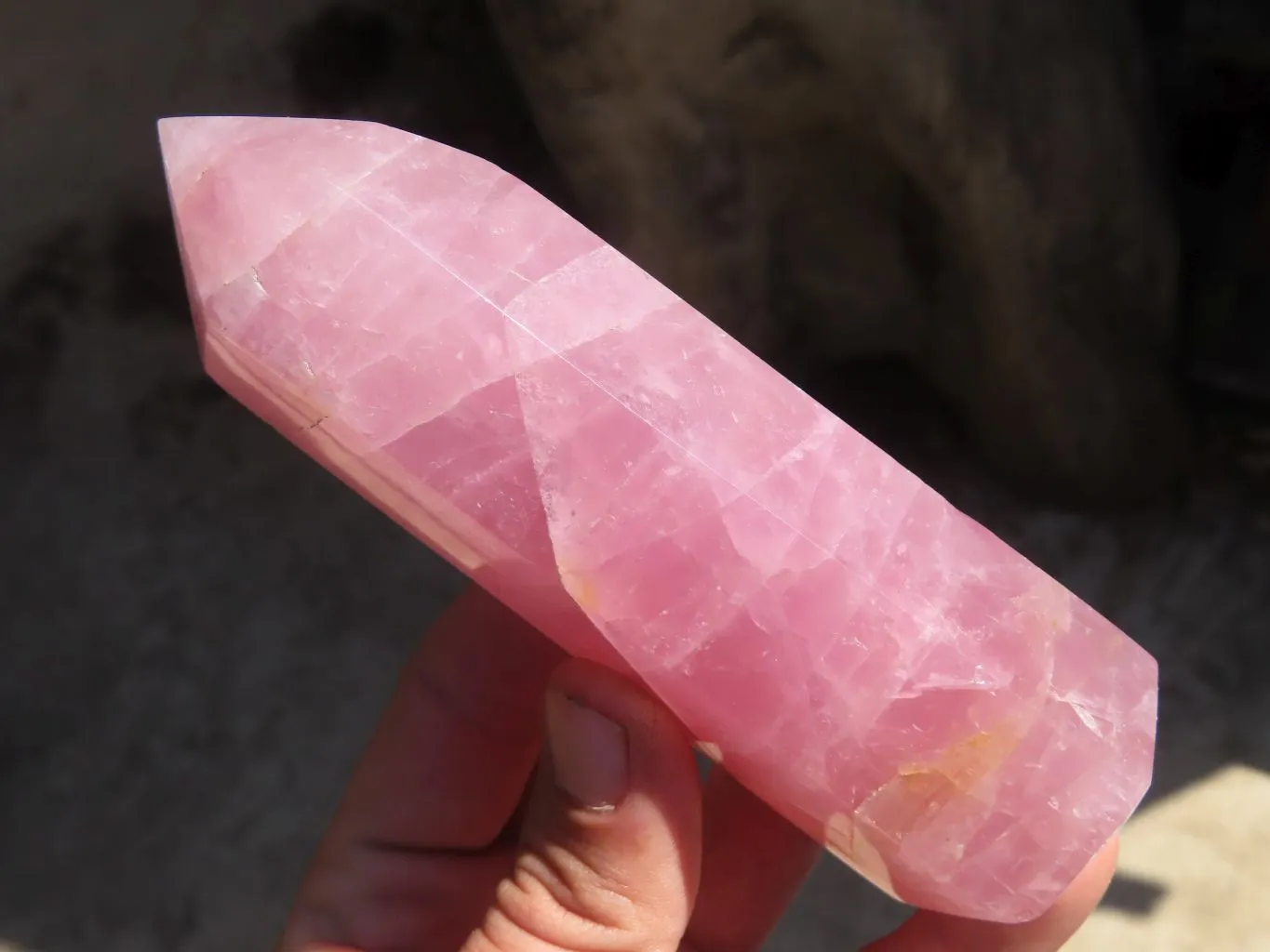 Polished Pink Rose Quartz Points & Standing Free Form x 3 From Antsirabe, Madagascar