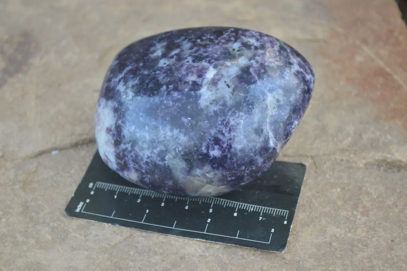 Polished Purple Lepidolite Free Forms  x 3 From Zimbabwe