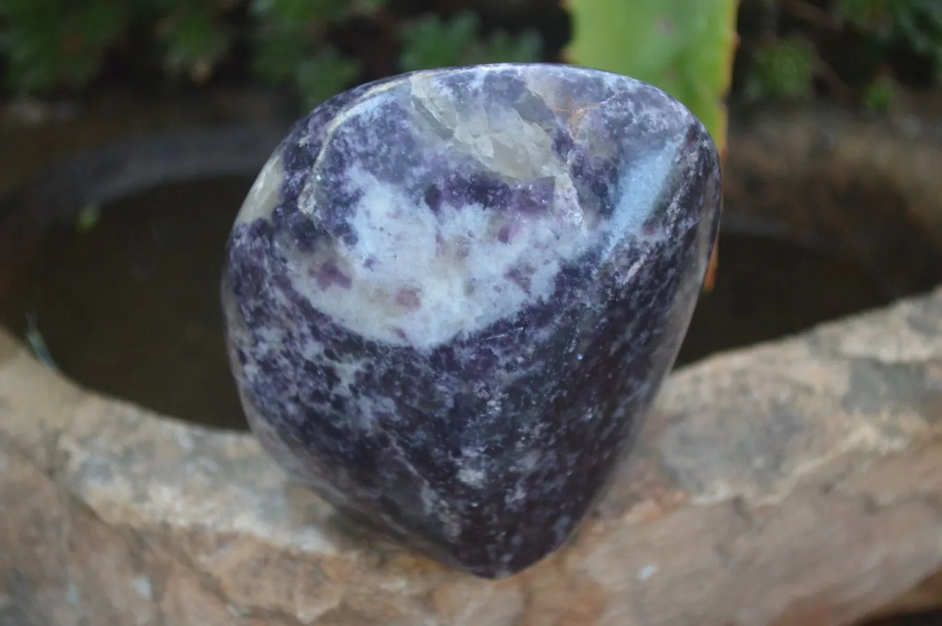 Polished Purple Lepidolite Free Forms  x 3 From Zimbabwe