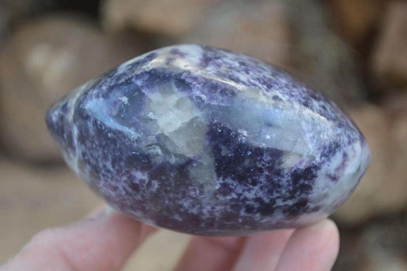 Polished Purple Lepidolite Free Forms  x 3 From Zimbabwe