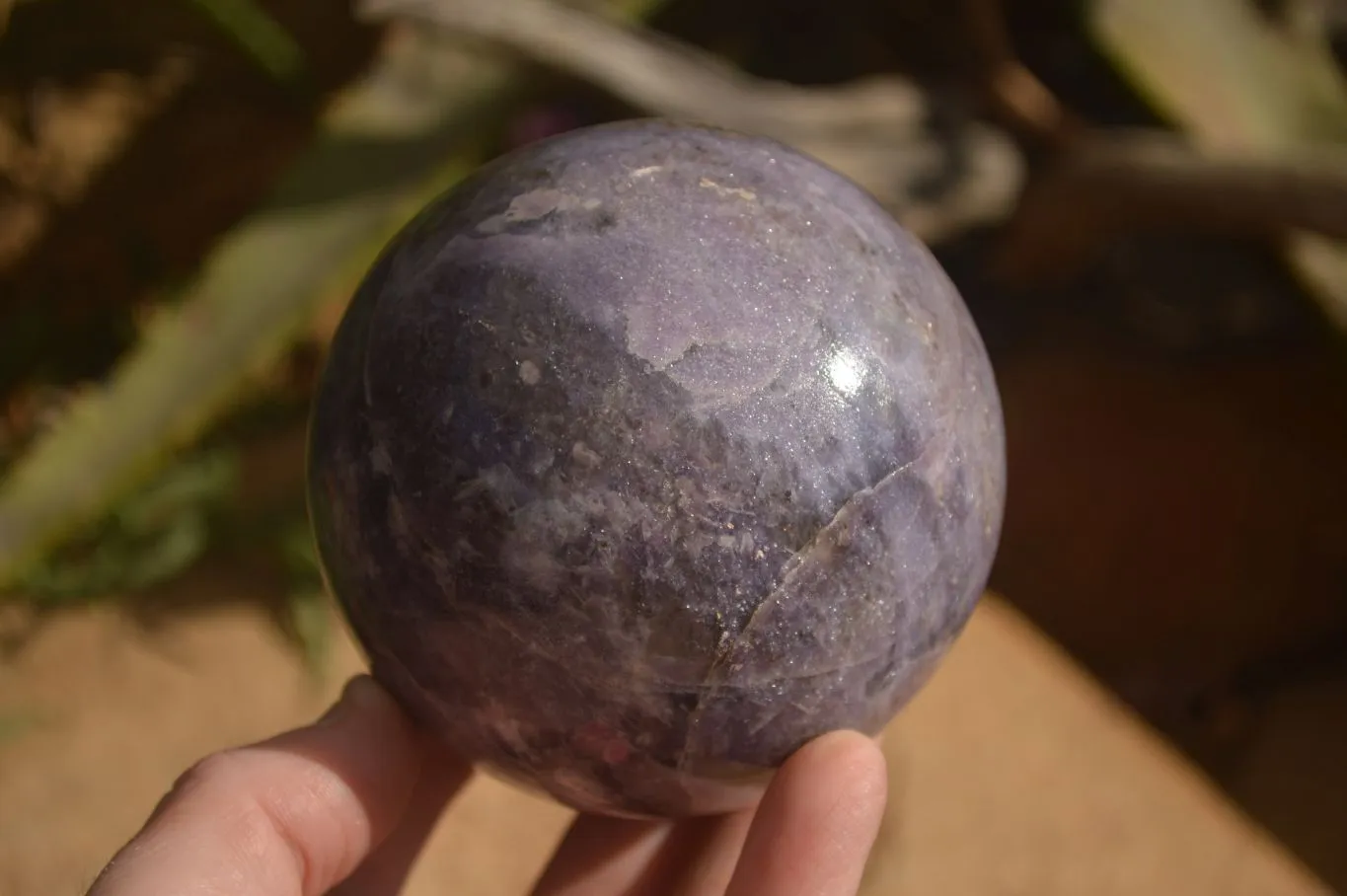 Polished  Purple Lepidolite Spheres With Rubellite On One  x 2 From Zimbabwe