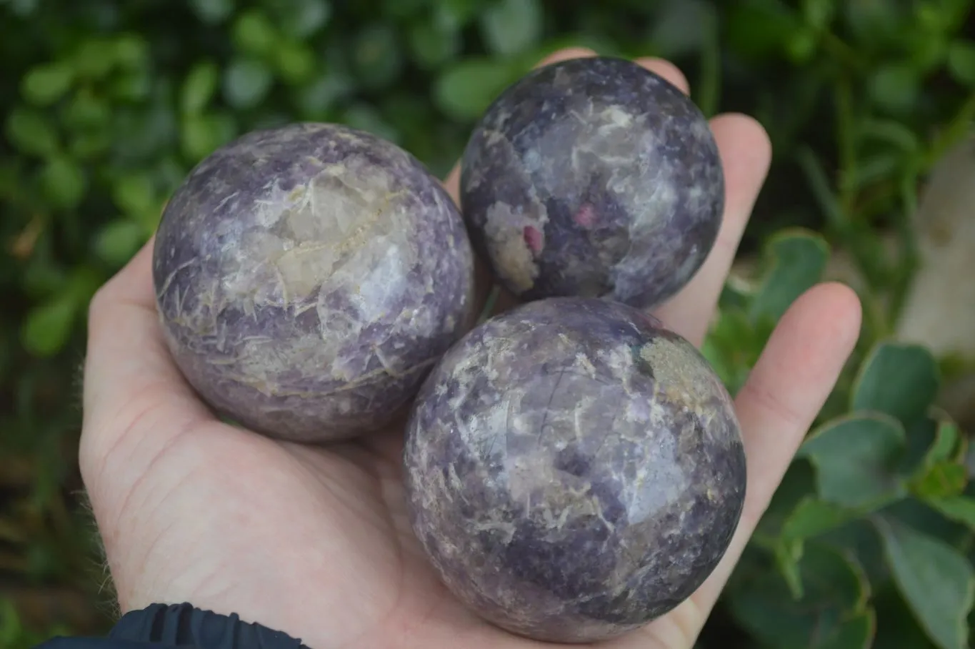 Polished Purple Rubellite Spheres (Some With Rubellite) x 6 From Madagascar