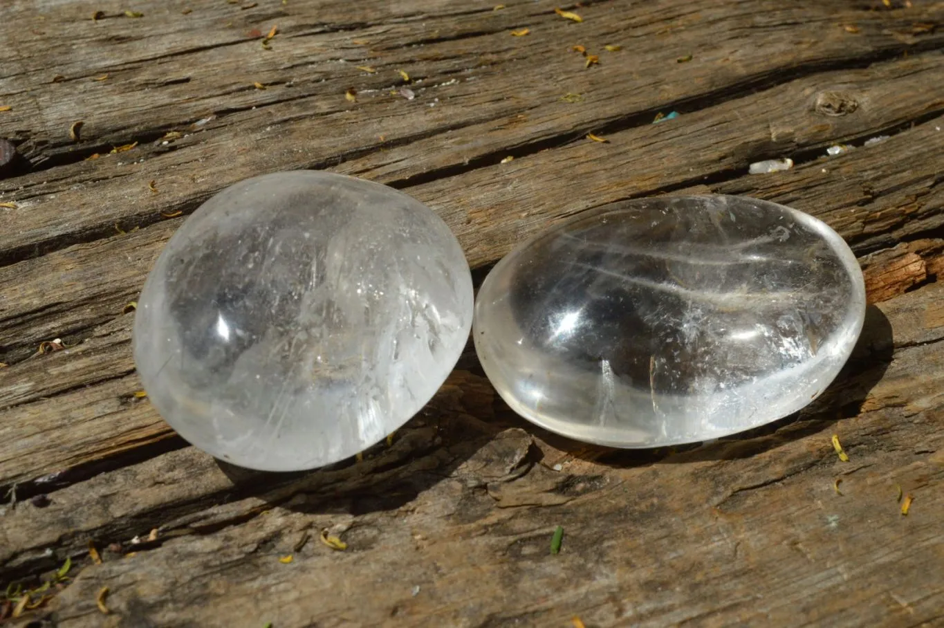 Polished Rock Crystal Quartz Galet / Palm Stones x 20 From Madagascar