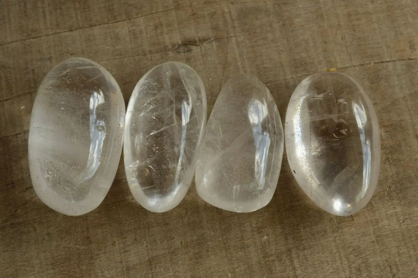 Polished Rock Crystal Quartz Galet / Palm Stones x 20 From Madagascar