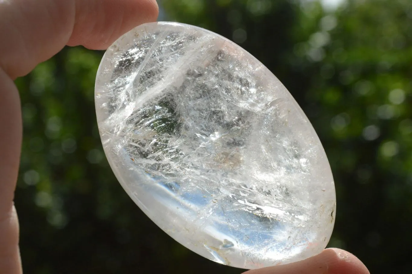 Polished Rock Crystal Quartz Galet / Palm Stones x 20 From Madagascar