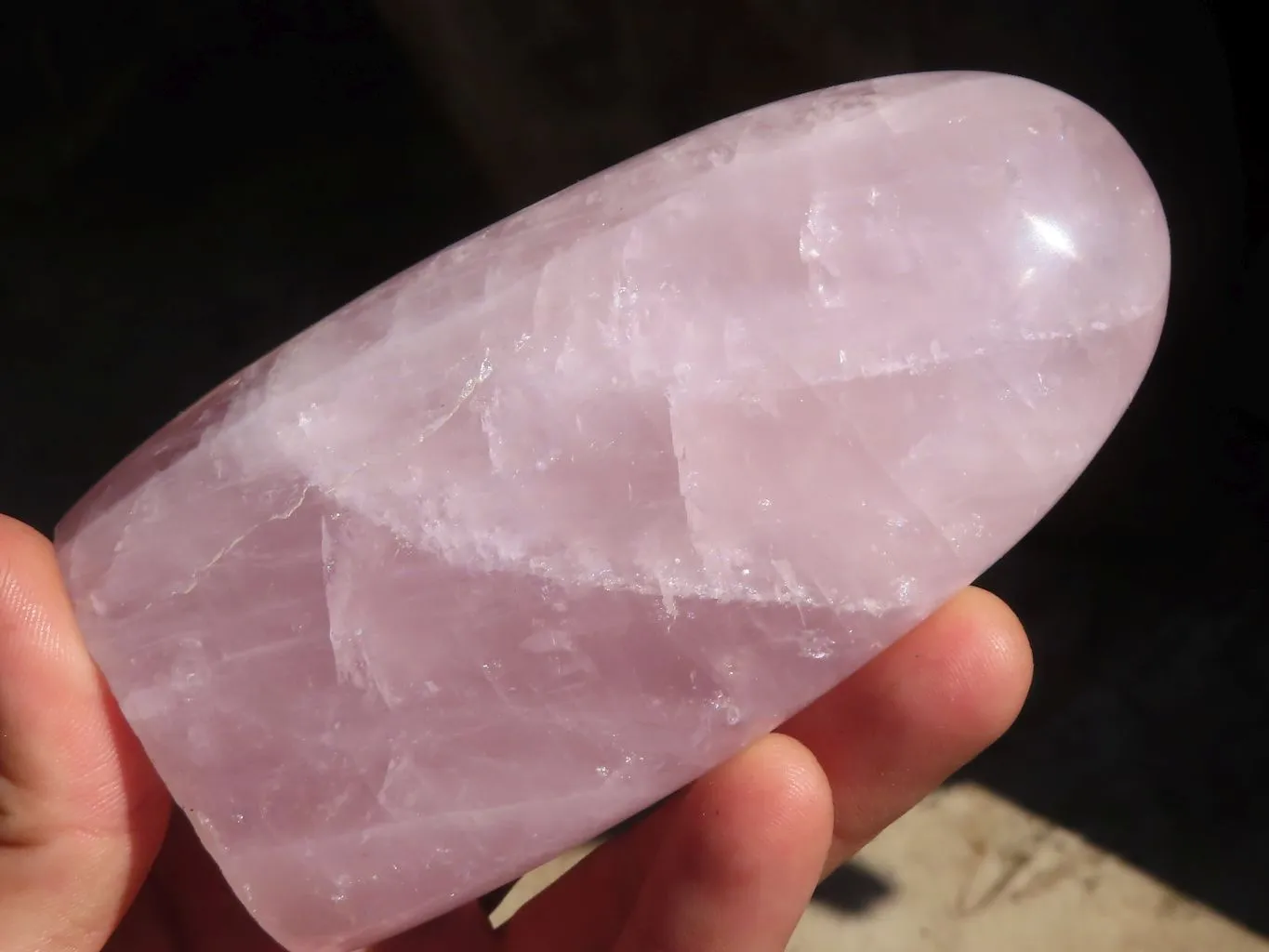 Polished Rose Quartz Standing Free Forms x 3 From Madagascar