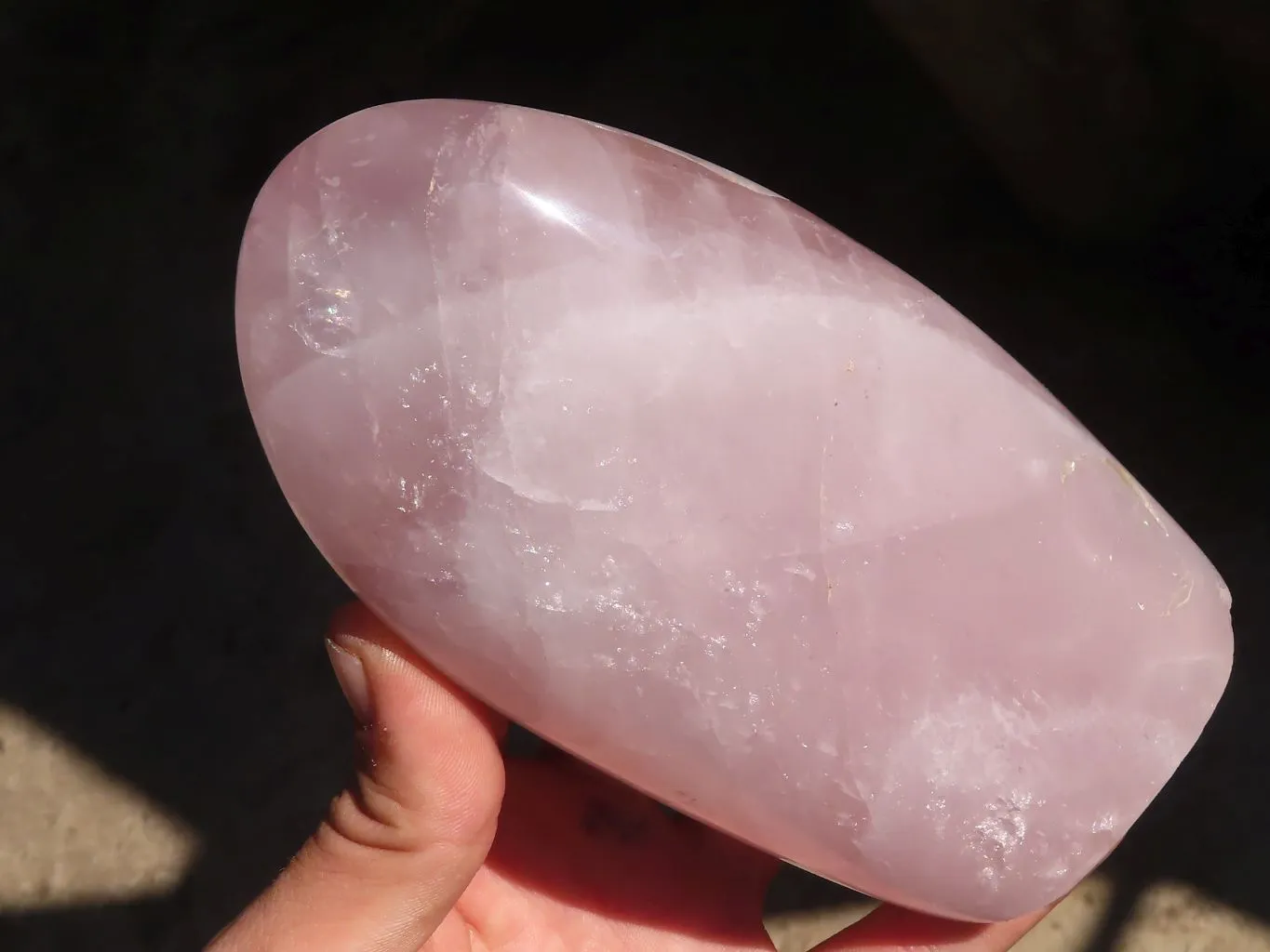 Polished Rose Quartz Standing Free Forms x 3 From Madagascar