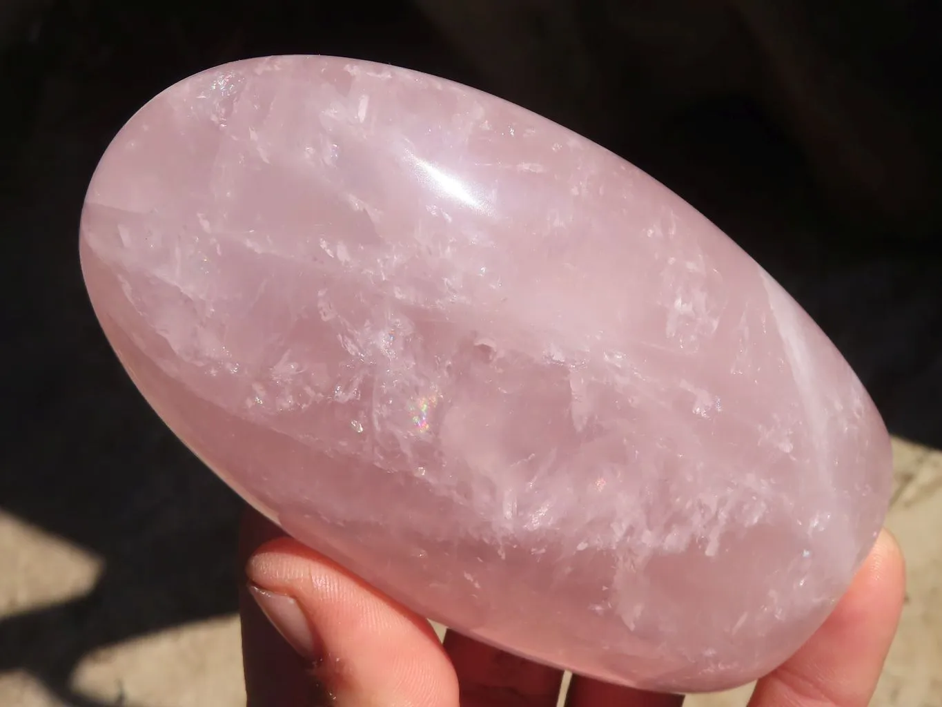 Polished Rose Quartz Standing Free Forms x 3 From Madagascar