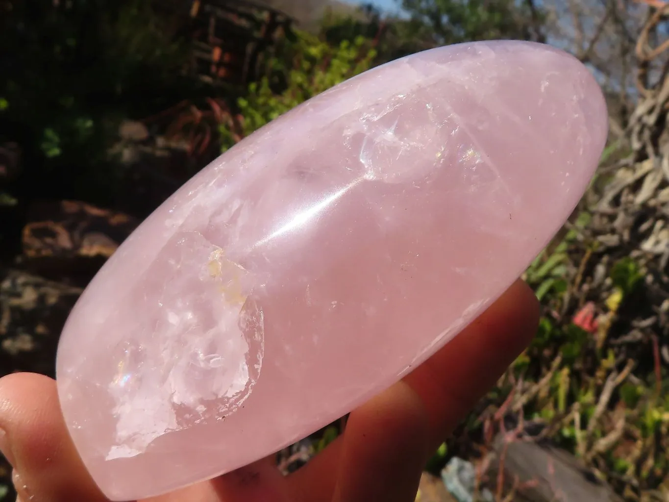 Polished Rose Quartz Standing Free Forms x 3 From Madagascar