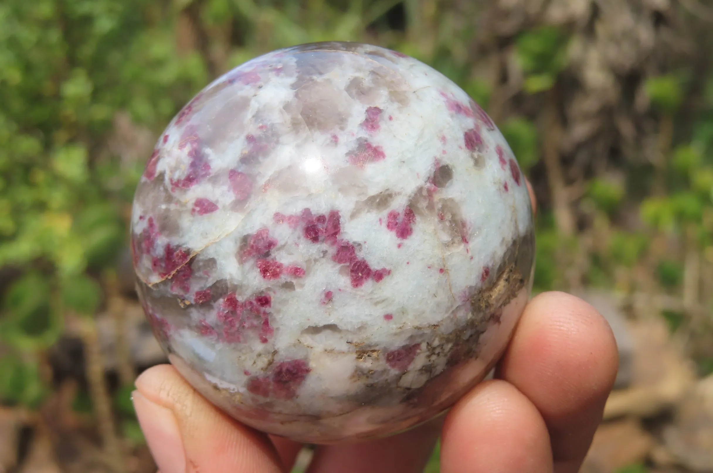 Polished Rubellite Pink Tourmaline Spheres x 6 From Ambatondrazaka, Madagascar