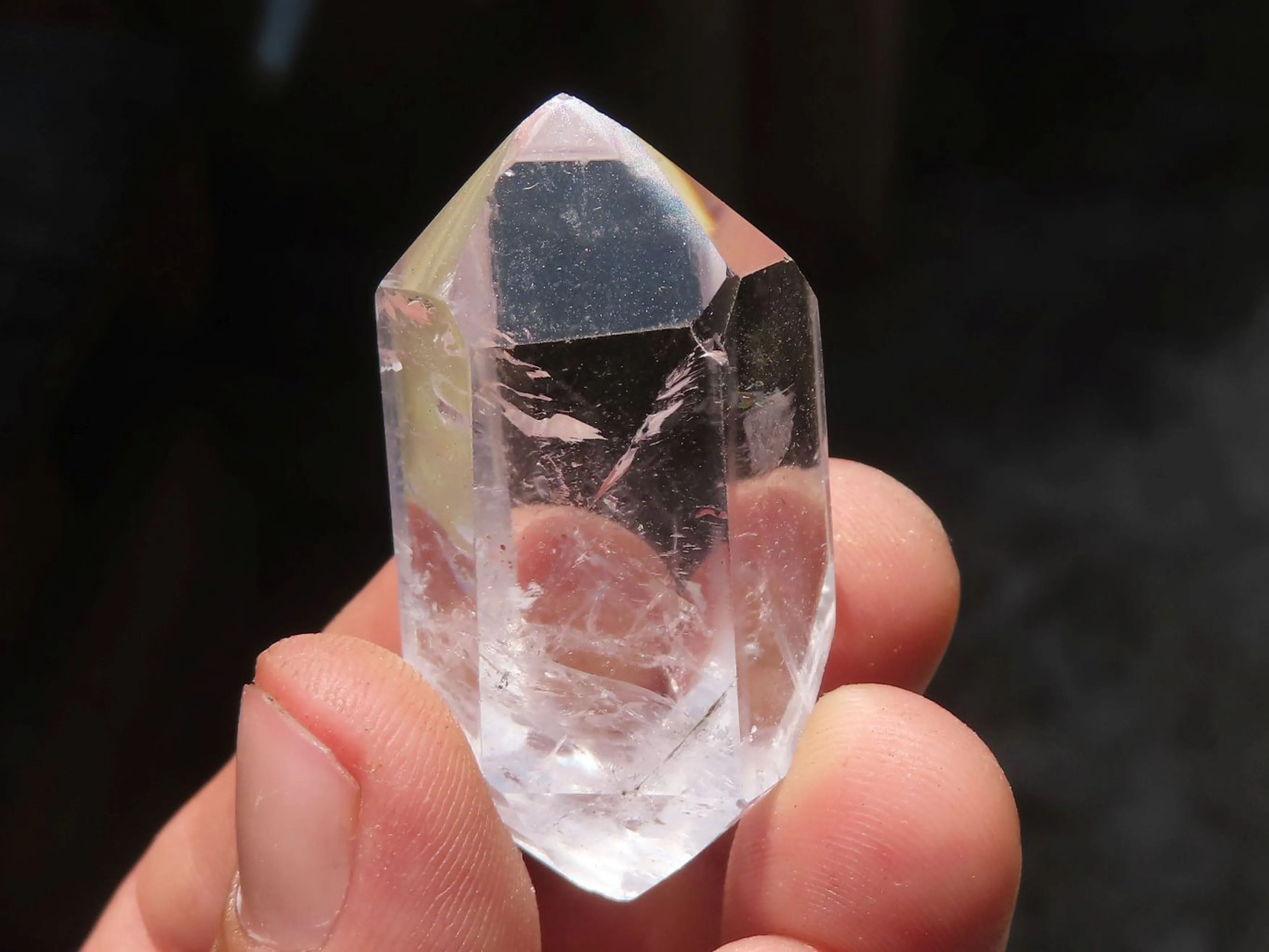 Polished Small Double Terminated Clear & Rainbow Veil Quartz Crystals x 24 From Madagascar