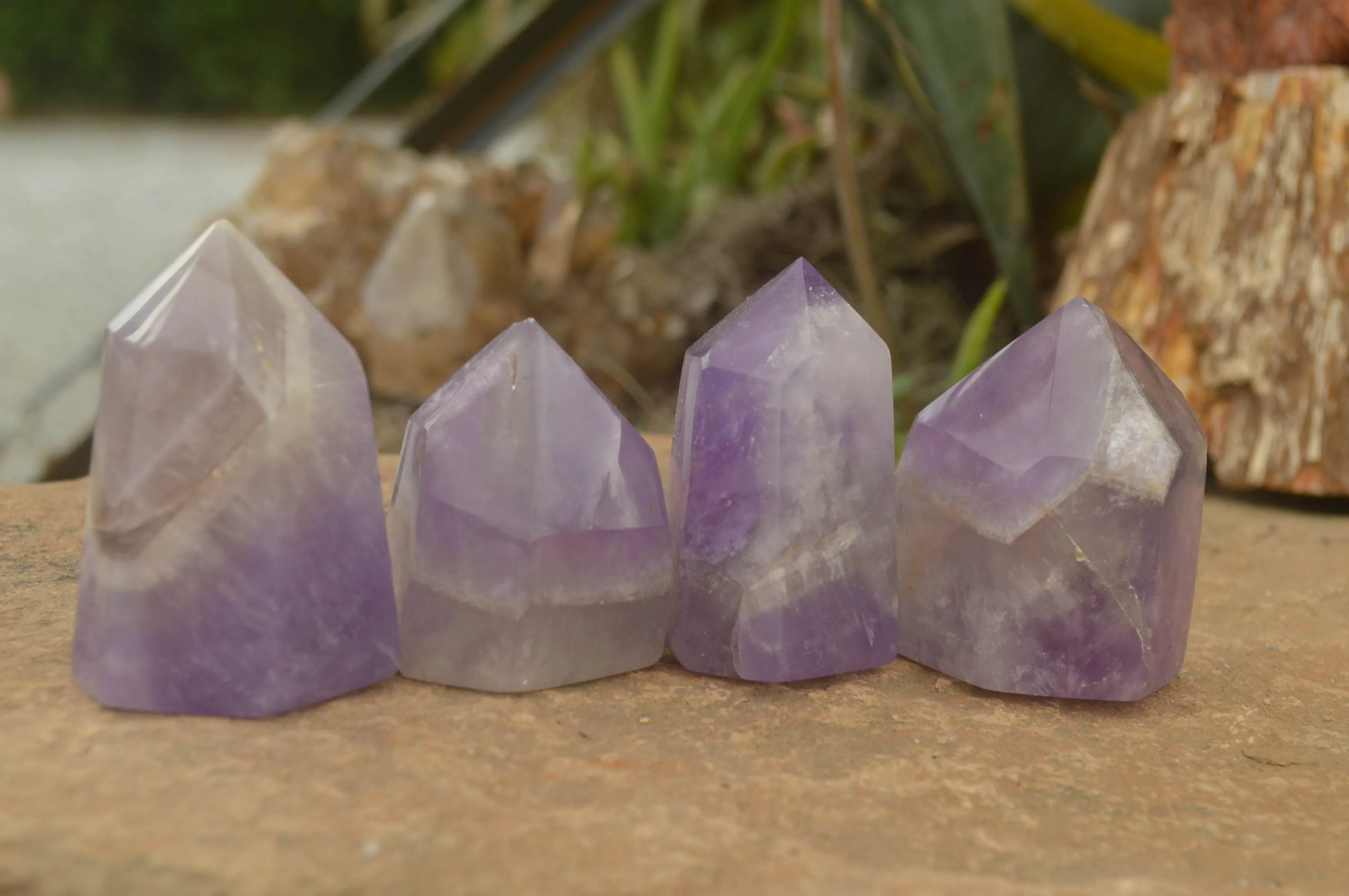 Polished Smokey Amethyst Points x 12 From Madagascar