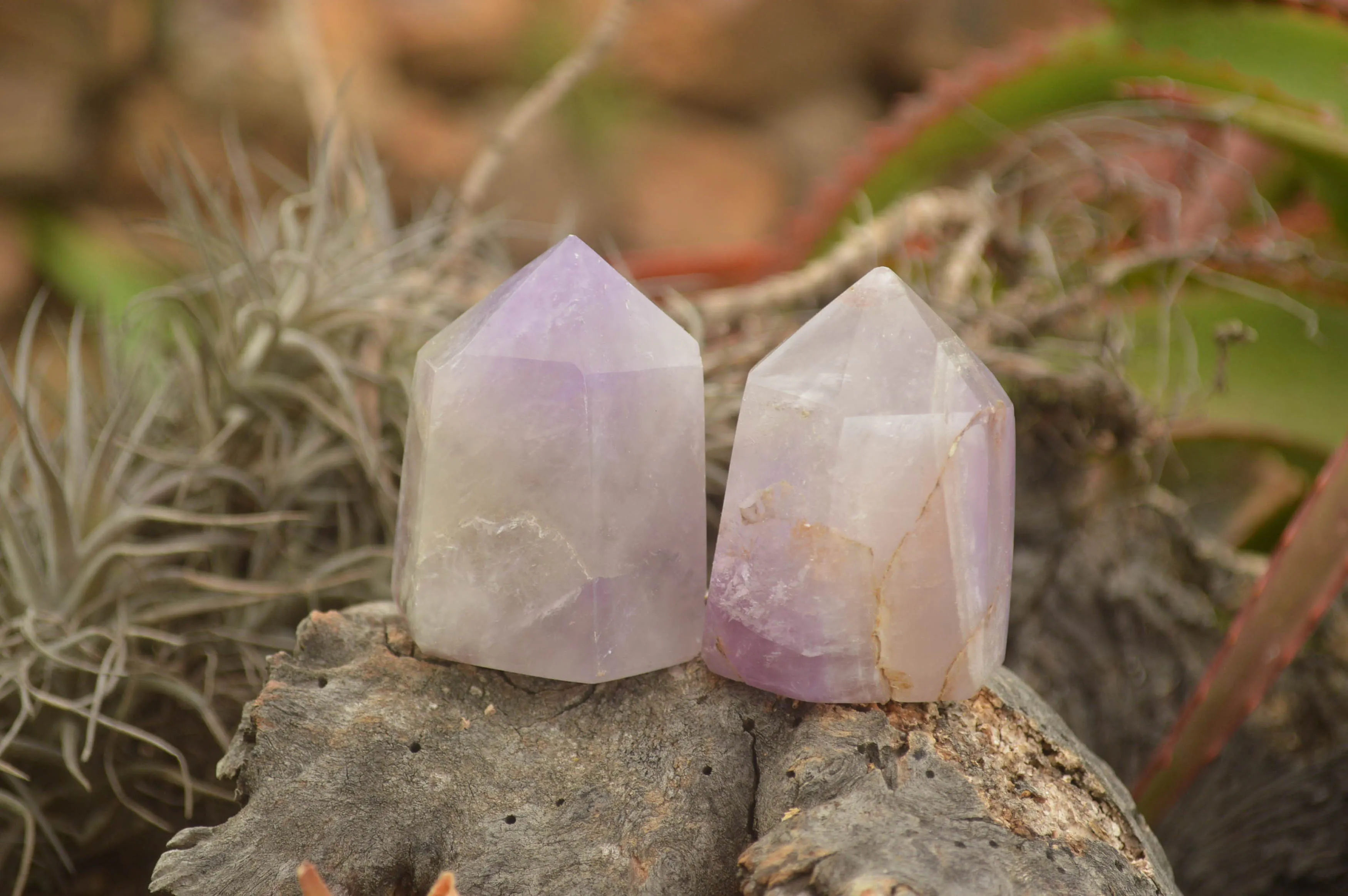 Polished Smokey Amethyst Points x 12 From Madagascar