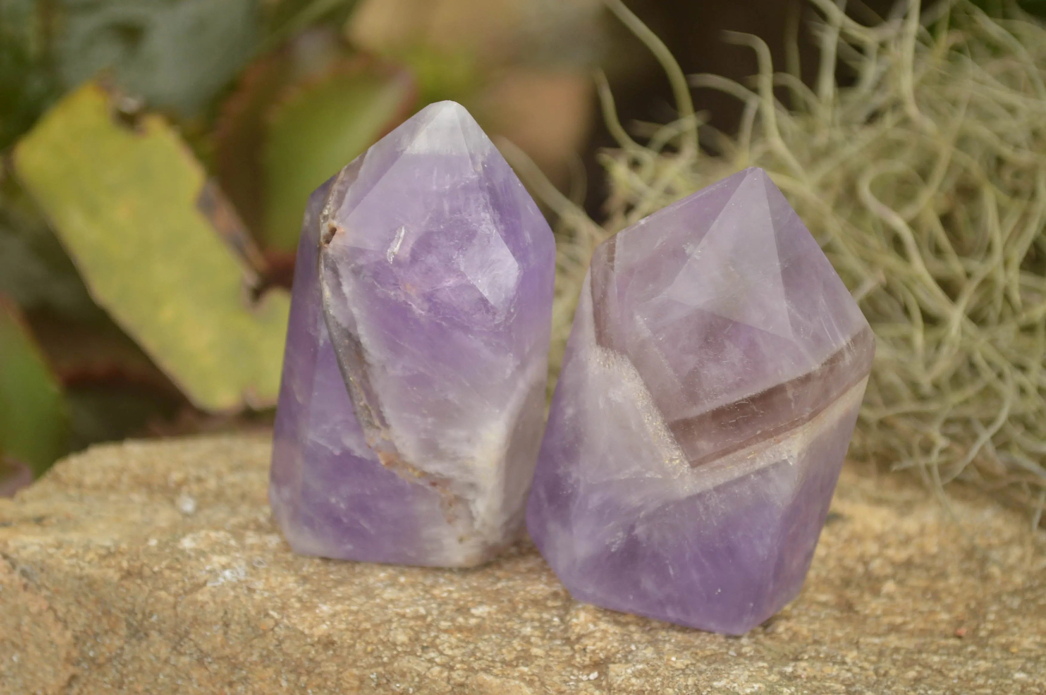 Polished Smokey Amethyst Points x 12 From Madagascar