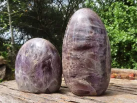 Polished Smokey Dream Amethyst Standing Free Forms x 2 From Madagascar