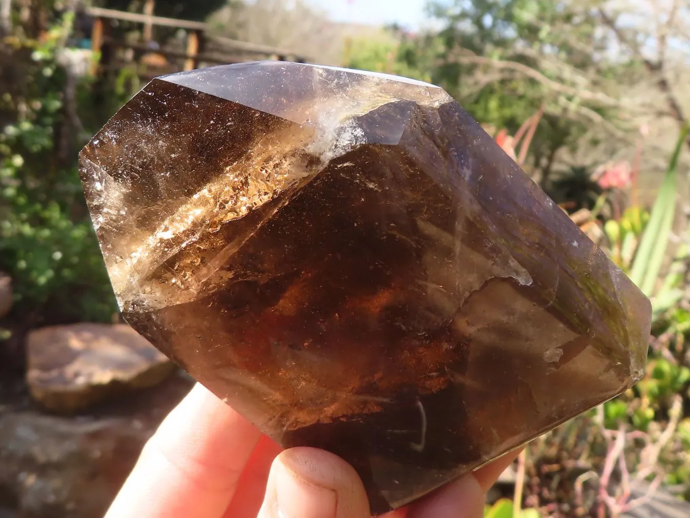 Polished Smokey Morion Quartz Crystals x 2 From Madagascar