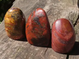 Polished Stunning Red Flame Jasper Standing Free Forms  x 6 From Madagascar