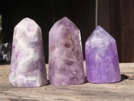 Polished Window Amethyst Points x 6 From Madagascar