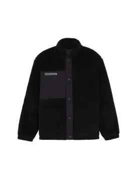 Recycled Wool Fleece Jacket—black