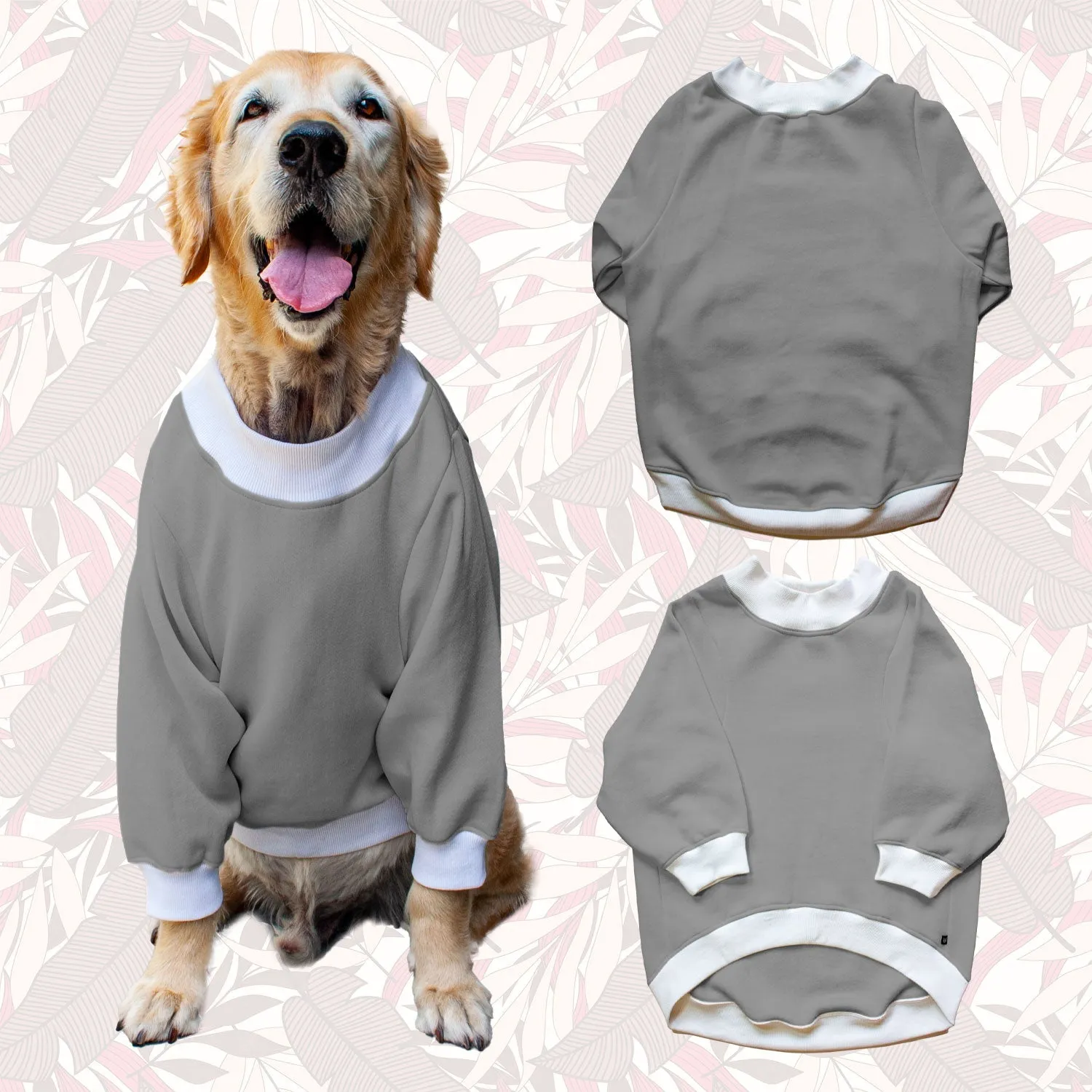 Ruse 'Basics' Crafty Crew Neck Full Sleeve Plain Sweatshirt For Dogs