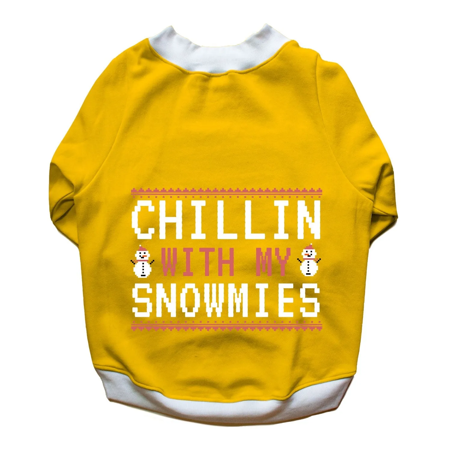 Ruse 'Basics' "Chillin With My Snowmies" Printed Crew Neck Full Sleeve Sweatshirt For Dogs