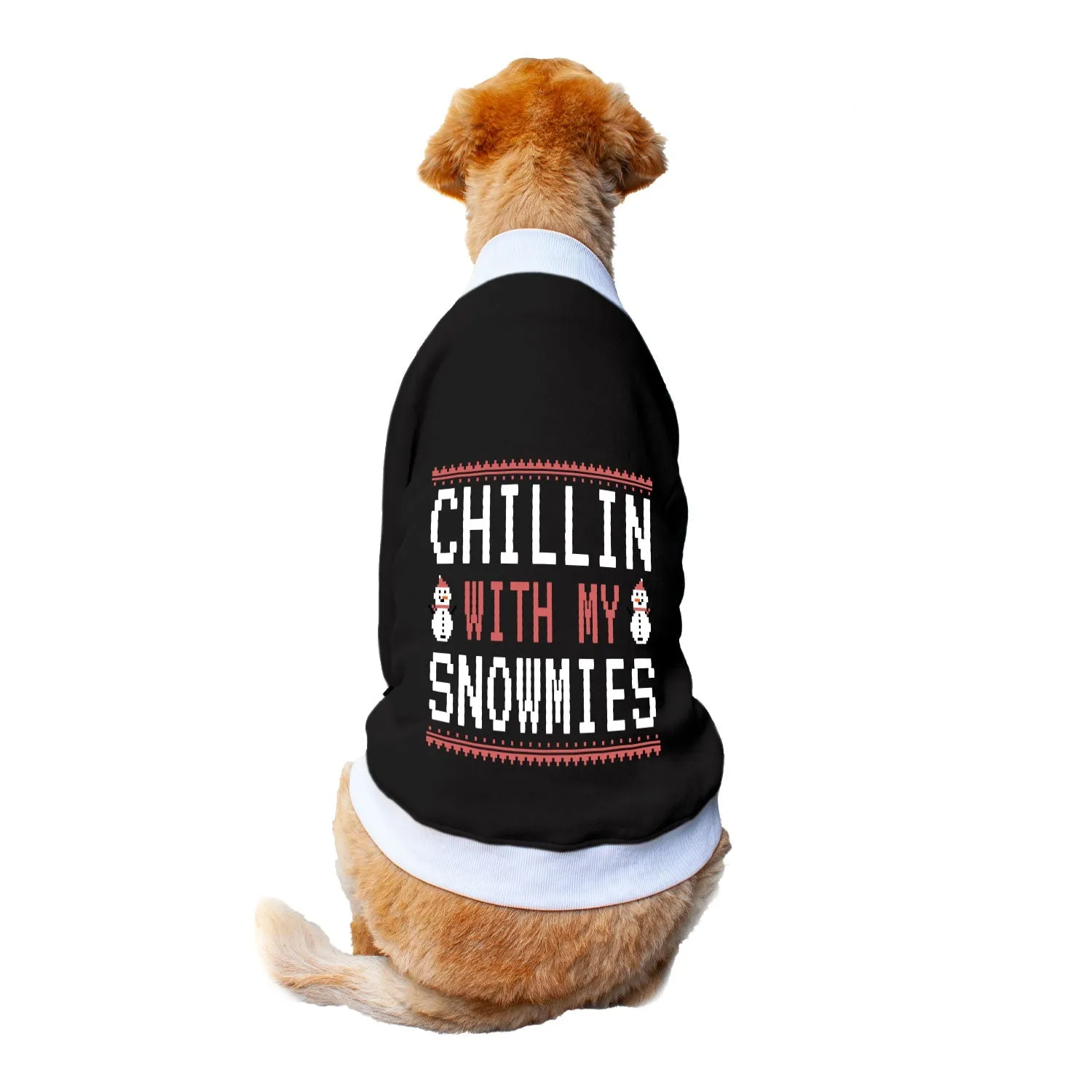 Ruse 'Basics' "Chillin With My Snowmies" Printed Crew Neck Full Sleeve Sweatshirt For Dogs