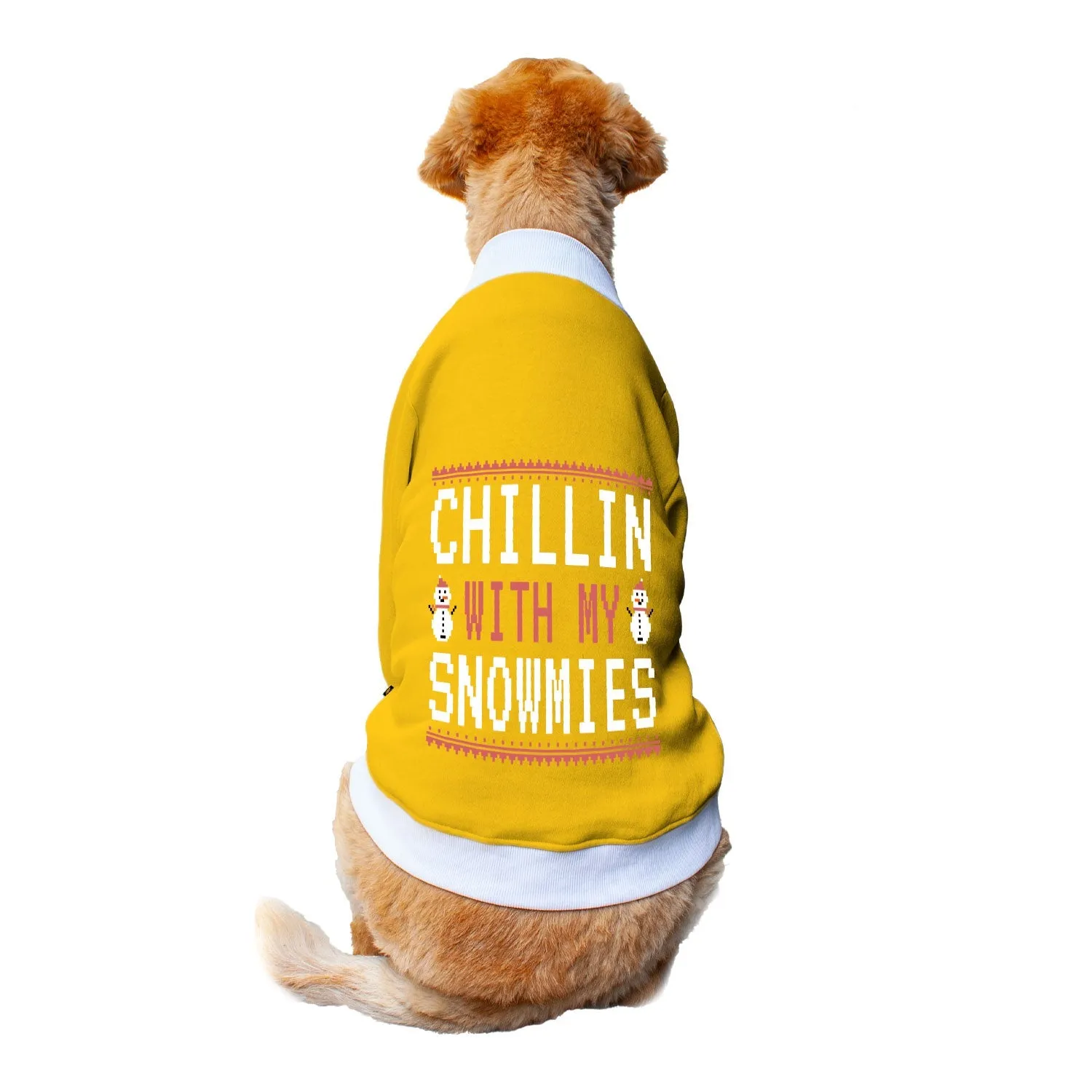 Ruse 'Basics' "Chillin With My Snowmies" Printed Crew Neck Full Sleeve Sweatshirt For Dogs