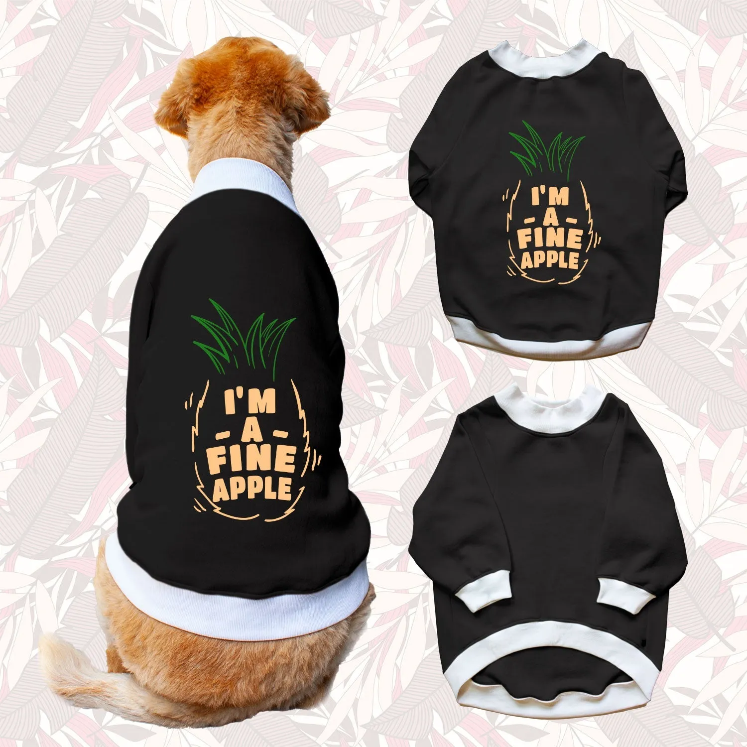 Ruse 'Basics' "Fine-apple" Printed Crew Neck Full Sleeve Sweatshirt For Dogs