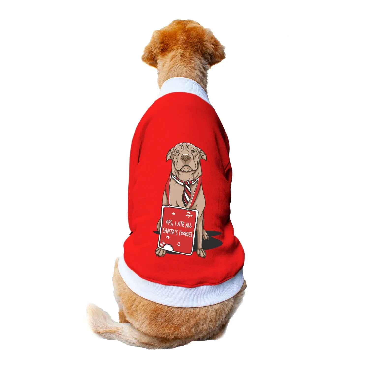 Ruse 'Basics' "I Ate Santa's Cookies" Printed Crew Neck Full Sleeve Sweatshirt For Dogs