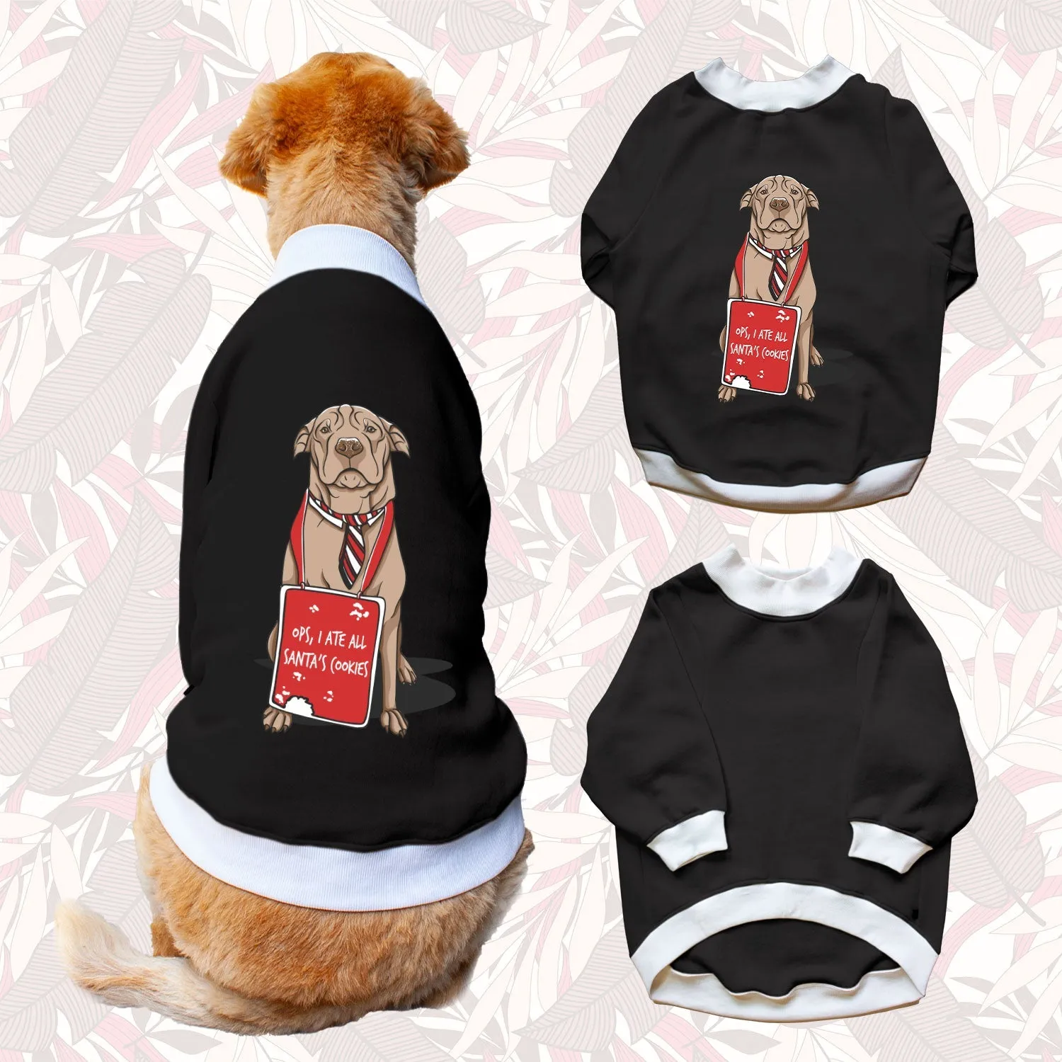 Ruse 'Basics' "I Ate Santa's Cookies" Printed Crew Neck Full Sleeve Sweatshirt For Dogs