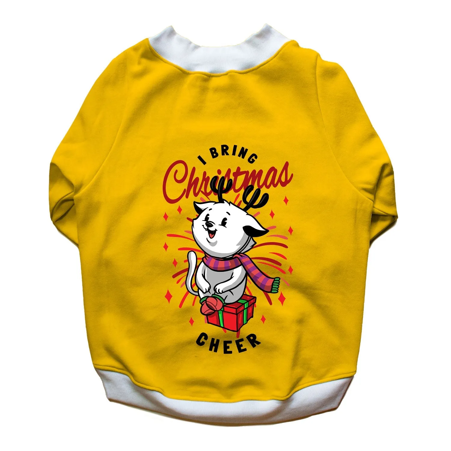 Ruse 'Basics' "I Bring Christmas Cheer" Printed Crew Neck Full Sleeve Sweatshirt For Dogs