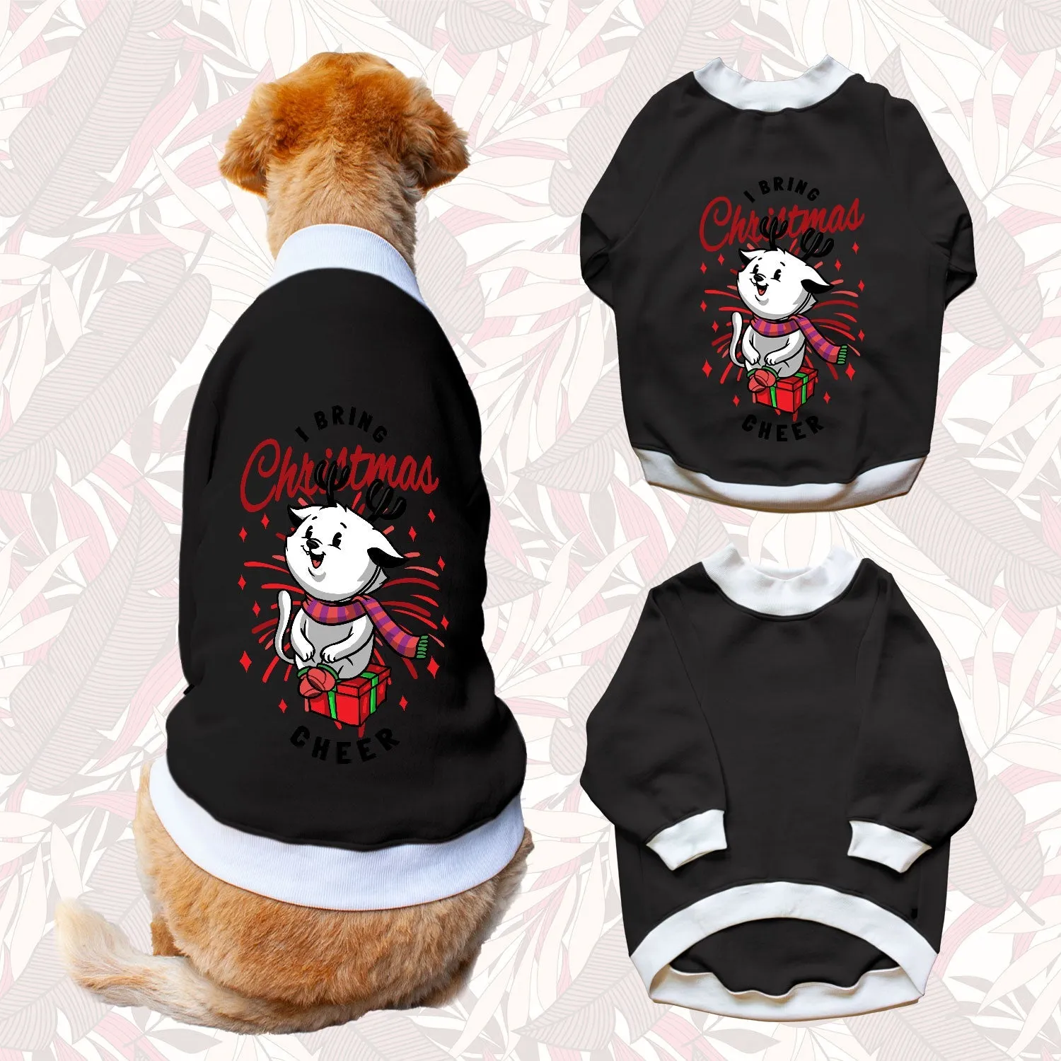 Ruse 'Basics' "I Bring Christmas Cheer" Printed Crew Neck Full Sleeve Sweatshirt For Dogs