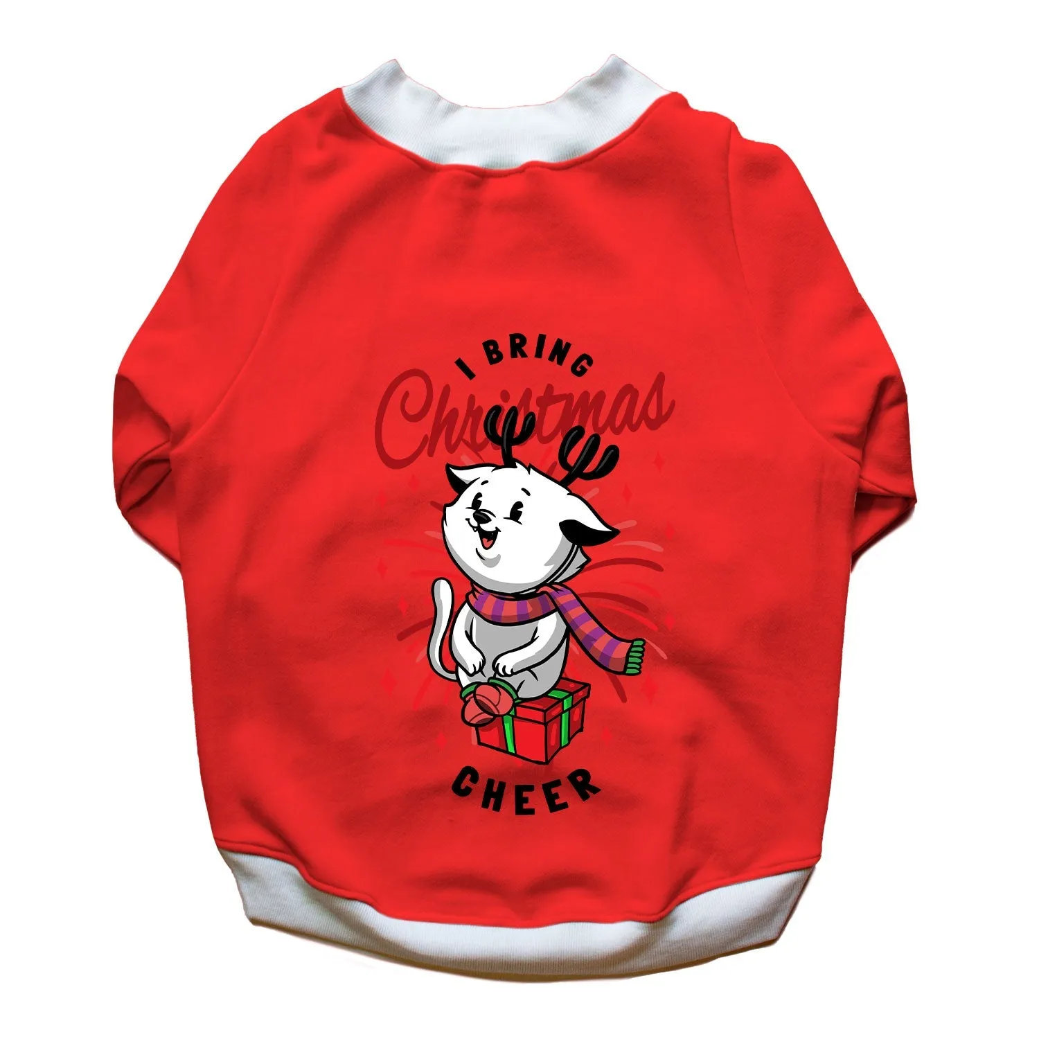 Ruse 'Basics' "I Bring Christmas Cheer" Printed Crew Neck Full Sleeve Sweatshirt For Dogs