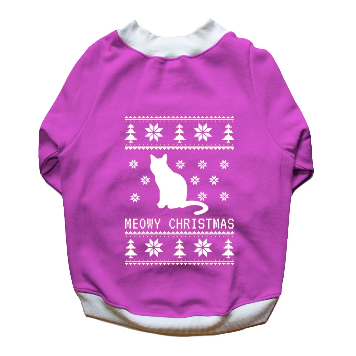 Ruse 'Basics' "Meowy Christmas" Printed Crew Neck Full Sleeve Sweatshirt For Dogs