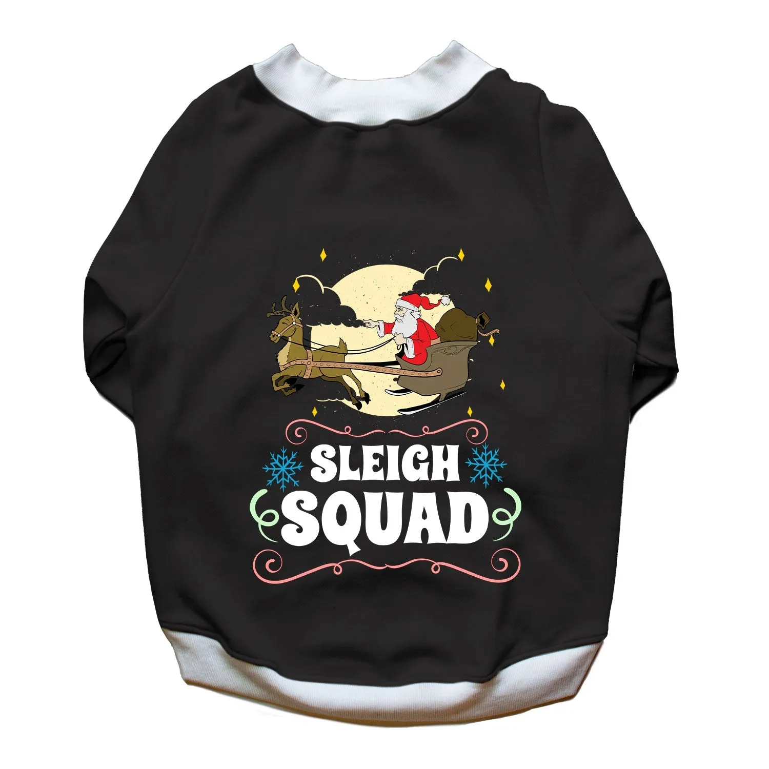 Ruse 'Basics' "Sleigh Squad" Printed Crew Neck Full Sleeve Sweatshirt For Dogs