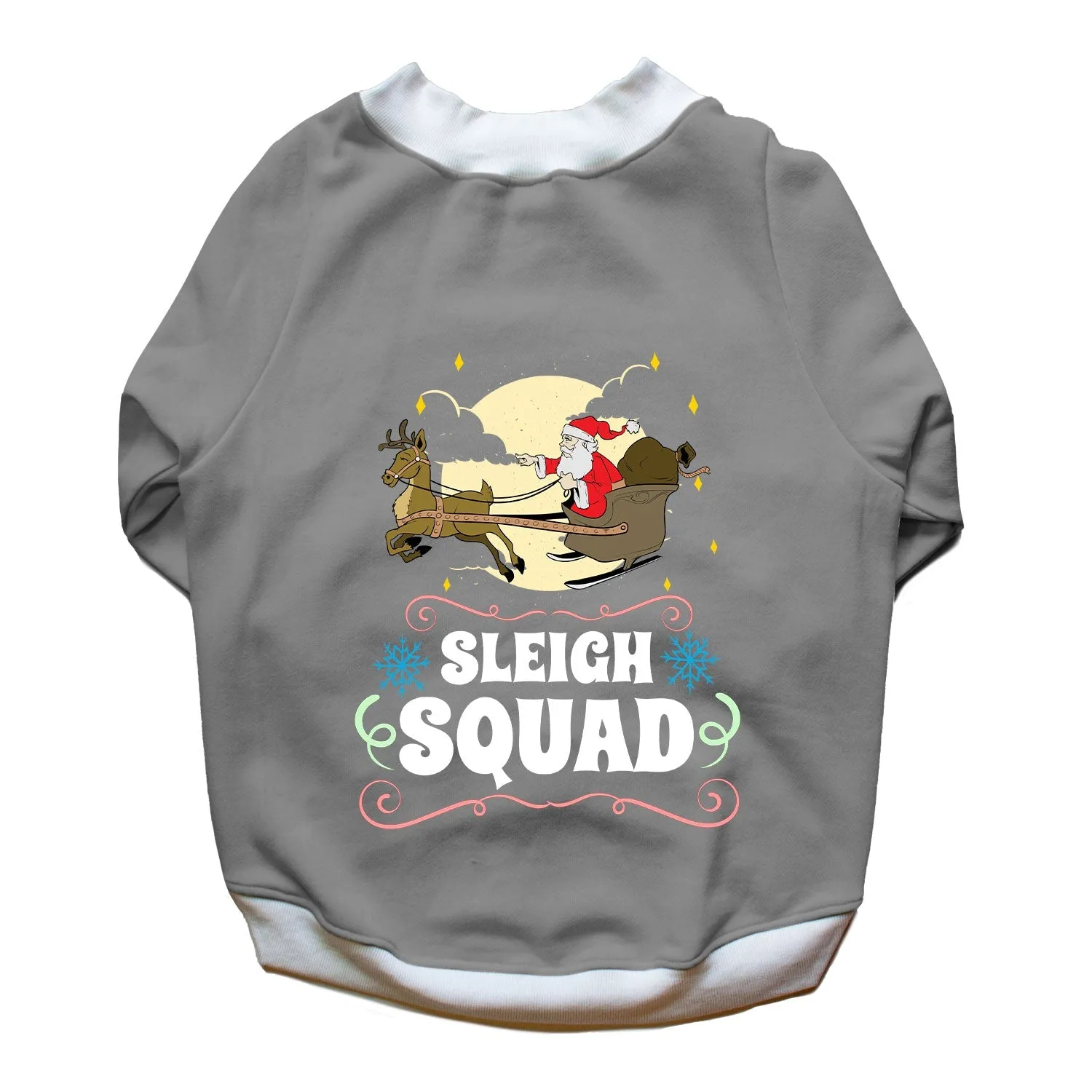 Ruse 'Basics' "Sleigh Squad" Printed Crew Neck Full Sleeve Sweatshirt For Dogs