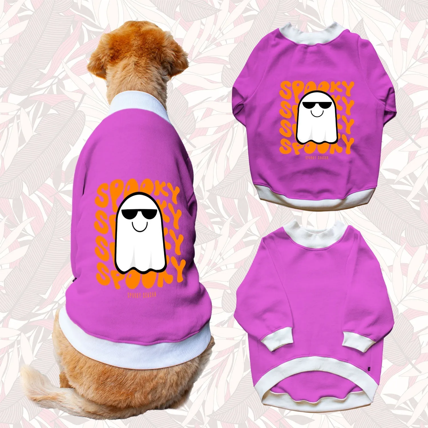 Ruse 'Basics' "Spooky Halloween" Printed Crew Neck Full Sleeve Sweatshirt For Dogs